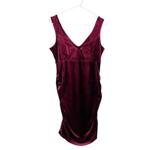Crystal Sky Burgundy Velvet Cocktail Evening Formal Event Dress Size Large